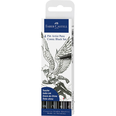 Faber Castell Creative Studio Pitt Artist Pen Comic- 4ct(Black) FC267194