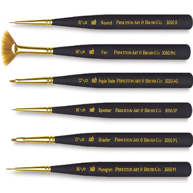 Princeton Professional 3050 Series Mini Detailer Sable Synthetic Brush Set-6pc
