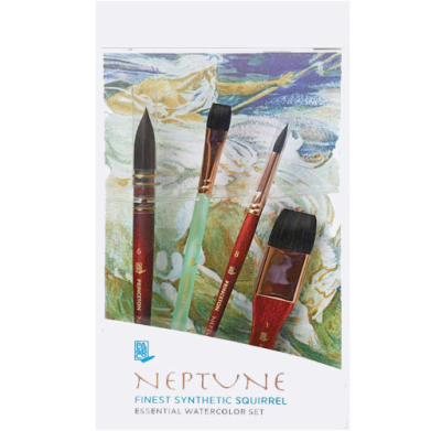 Princeton Neptune Professional Brush Set for Watercolors - 4pc