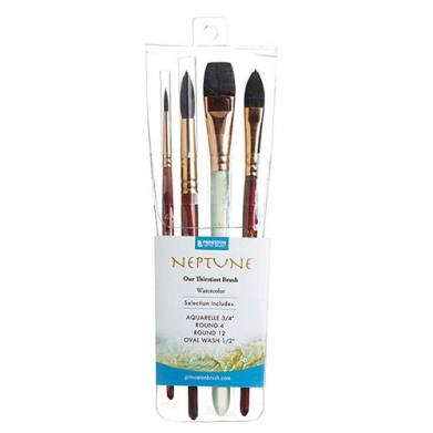 Princeton Neptune Professional Brush Set for Watercolors - 4pc