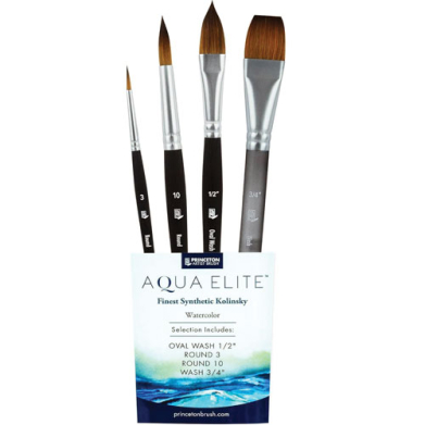 Princeton Aqua Elite Professional Brush Set for Watercolors - 4pc