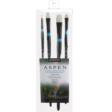 Princeton Professional Aspen Brush for Oil & Acrylic Set- 4pc