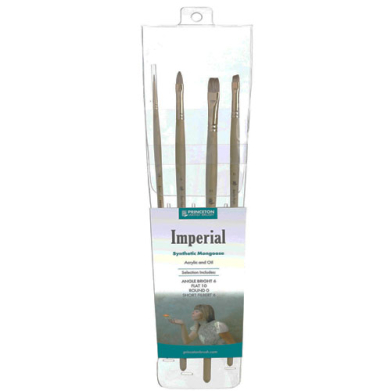 Princeton Professional Imperial 6600 Series Synthetic Mongoose Brush Set for Oil & Acrylic- 4pc