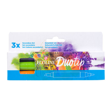 Ecoline Duotip Watercolor Marker Set - Secondary 3ct