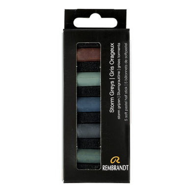 Rembrandt Soft Pastel 5 Half Stick Micro Set- Storm Greys