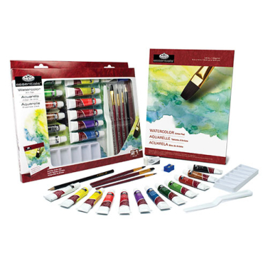 Royal & Langnickel Essentials Large Watercolor Painting Box Set- 21pc RD845L