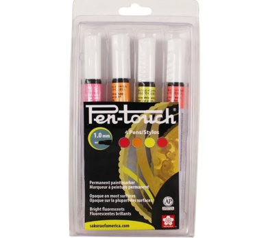 Sakura Pen-Touch Fine Set Flourescent Paint Markers- 4pc Set 42393