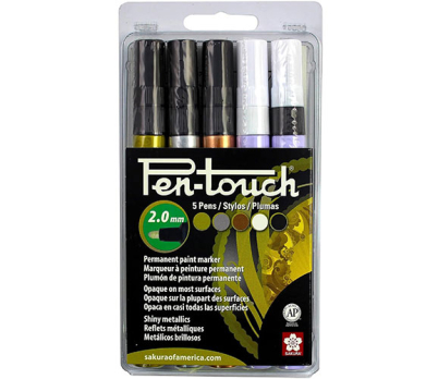 Sakura Pen-Touch Medium Set Metallic Paint Markers- 5pc Set 42591
