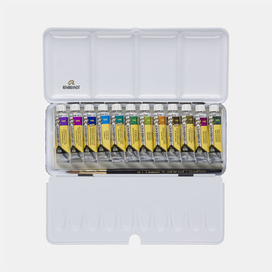 Rembrandt Professional Watercolor Tube Set / Metal Tin  -12x10ml -Granulating    05830192