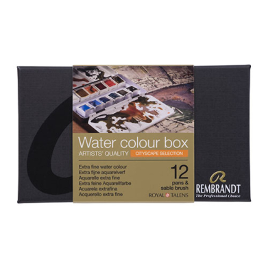 Rembrandt Professional Watercolor Pans Set / Metal Tin  -12ct Urban Cityscape Collection 05838697