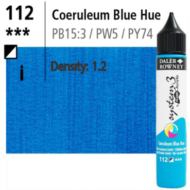 System3 Fluid Acrylic Coeruleum Blue Hue -29.5ml Applicator Bottle 139029112