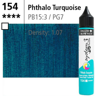 System3 Fluid Acrylics Phthalo Turquoise -29.5ml Applicator Bottle 139029154