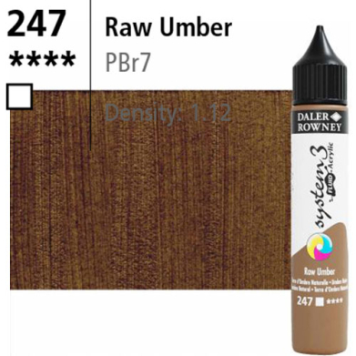System3 Fluid Acrylics Raw Umber -29.5ml Applicator Bottle 139029247