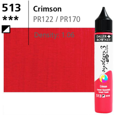 System3 Fluid Acrylics Crimson -29.5ml Applicator Bottle 139029513