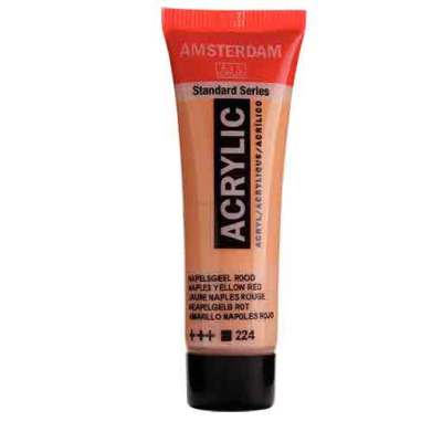 Royal Talens Amsterdam Acrylic Paint - (0.7oz/20ml) Naples Yellow Red RT17042240