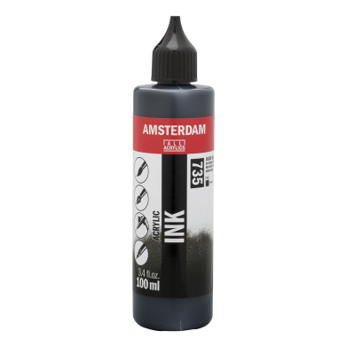 Royal Talens Amsterdam Acrylic Ink - (3.4oz/100ml) Oxide Black RT17217350