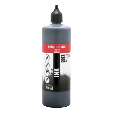 Royal Talens Amsterdam Acrylic Ink - (8.5oz/250ml) Oxide Black RT17307350