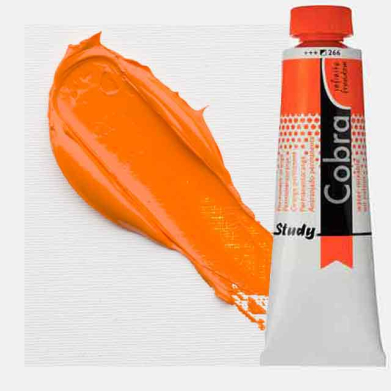 Royal Talens Cobra Study Water Mixable Oil Paint 40ml Permanent Orange 266 - RT25052660