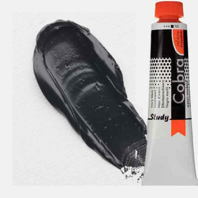 Royal Talens Cobra Study Water Mixable Oil Paint 40ml Ivory Black 701 - RT25057010
