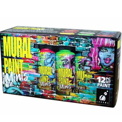 Chroma Acrylic Mural Paint Mini Set - 12  x 2oz bottles