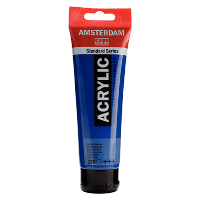 Royal Talens Amsterdam Acrylic Paint - (0.7oz/20ml) Phthalo Blue RT17045700