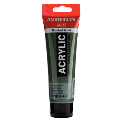 Royal Talens Amsterdam Acrylic Paint - (0.7oz/20ml) Olive Green Deep RT17046220