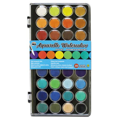 Yasutomo Niji Aquarelle Semi-Transparent Watercolors Set- 36ct  NWC36