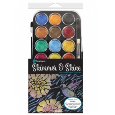 Yasutomo Niji Shimmer & Shine Pearlescent Paint & Stencil Kit  YPWCSK1