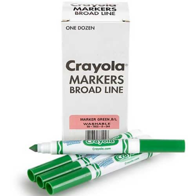 Crayola Conical Tip Broad Line Markers - (12 Pack) Green  58-7800-044