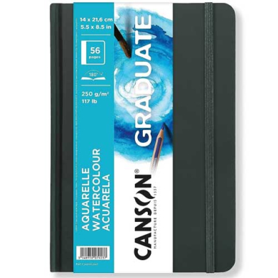 Canson Graduate Watercolor Hard Cover Book 5.5" x 8.5"  (56 Sheets, 117lb)  CN31200L027