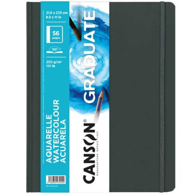 Canson Graduate Watercolor Hard Cover Book 8.5" x 11"  (56 Sheets, 117lb)  CN31200L029