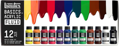 Liquitex Basics Acrylic Fluid Bottle Set-12x118ml   WN3699433