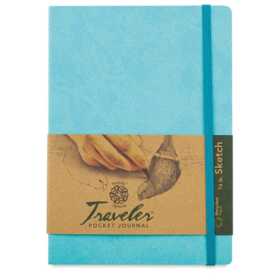 Pentalic Traveler Pocket Journal 6" x 8" - (160 Pages, 74lb) Sketch,  Turquoise