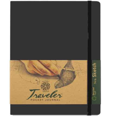 Pentalic Traveler Pocket Journal 4" x 6" - (160 Pages, 74lb) Ruled, Deep Gray
