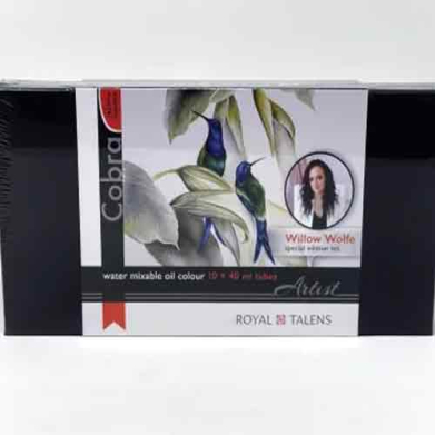 Royal Talens Willow Wolfe Cobra Water Mixable Oil Paint Artist Set- 10x40ml  RT21820408