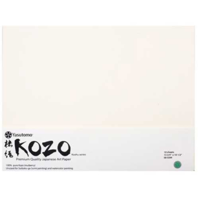 Yasutomo Kozo (Mulberry) Washi Paper Pad 13 3/4" x 10 1/2" - (10 Sheets)