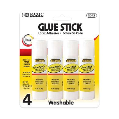 Bazic All Purpose Medium Glue Sticks  -4pk (0.28oz/8g)  BZ2042