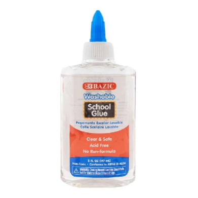 Bazic Clear Washable School Glue  5FL OZ (147ml)   BZ2044
