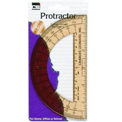 Charles Leonard  6" Open Center Protractor w/ 6" Ruler Edge  CL80600