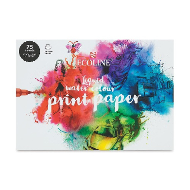 Ecoline Liquid Watercolor Print Paper Sheets 8.3" x 11.7" -  A4(75 Sheets, 75lb)  RT91580002