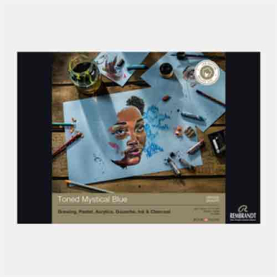 Rembrandt Toned Mixed Media Paper Pad Mystical Blue 8.3"x11.7" , 120lbs 93080032