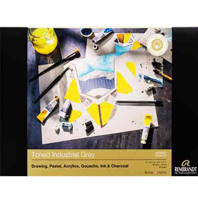 Rembrandt Toned Mixed Media Paper Pad Industrial Grey 8.3"x11.7" , 120lbs 93080002
