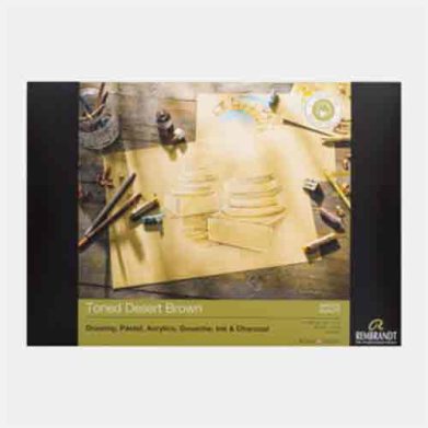 Rembrandt Toned Mixed Media Paper Pad Desert Brown 8.3"x11.7" , 120lbs 93080012