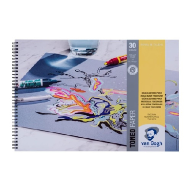 Van Gogh Toned Paper Pad Ocean Blue 11.7″x16.5″, 75lbs, 30sheets 93180031
