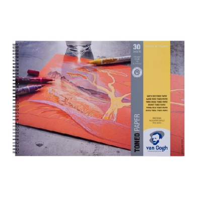 Van Gogh Toned Paper Pad Earth Red 11.7″x16.5″, 75lbs, 30sheets 93180041