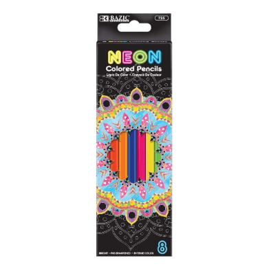 Bazic Neon Colored Pencils  (8/pk)  BZ725
