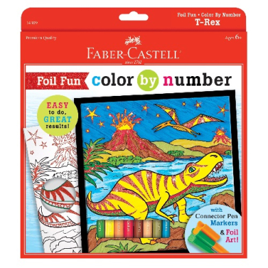 Faber-Castell Foil Fun Color by Numbers T-Rex Art Set  FC14309