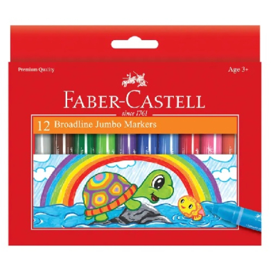Faber Castell Jumbo Broad Line Markers - (12 Pack) Assorted Colors   FC9150212