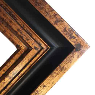 Series 64 Gold Black Panel 5 1/2" wide Frame   FRMTP-64BP-16X20