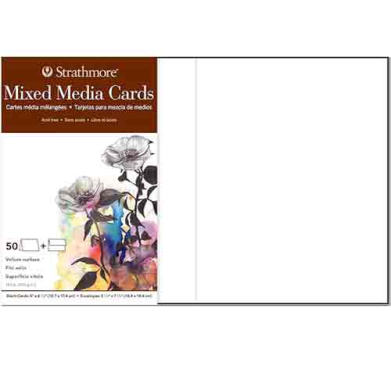 Strathmore Mixed Media Cards & Envelopes 50ct,184lbs 5" x 6 7/8"  ST105-262